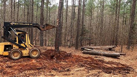 pushing trees with skid steer|skid steer stump bucket.